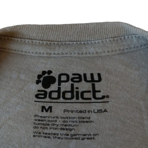 Paw Addict men's gray cool dog short-sleeve t-shirt size M - Picture 8 of 8